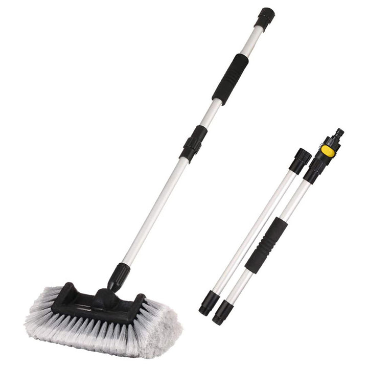 12" Flow-Thru Brush Head w. Adjustable Pole & On/Off Switch (1.3'-5 ft. Extension) - CarCarez Auto Detailing Products and Car Wash Supplies