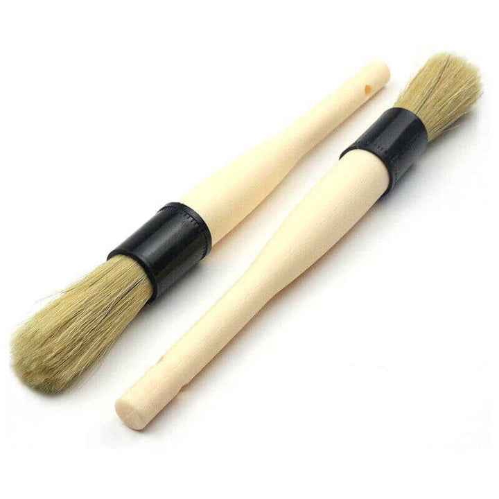 Boar Hair Detailing Brush w. Protective Rubber Ferrule (Pack of 2) - CarCarez Auto Detailing Products and Car Wash Supplies