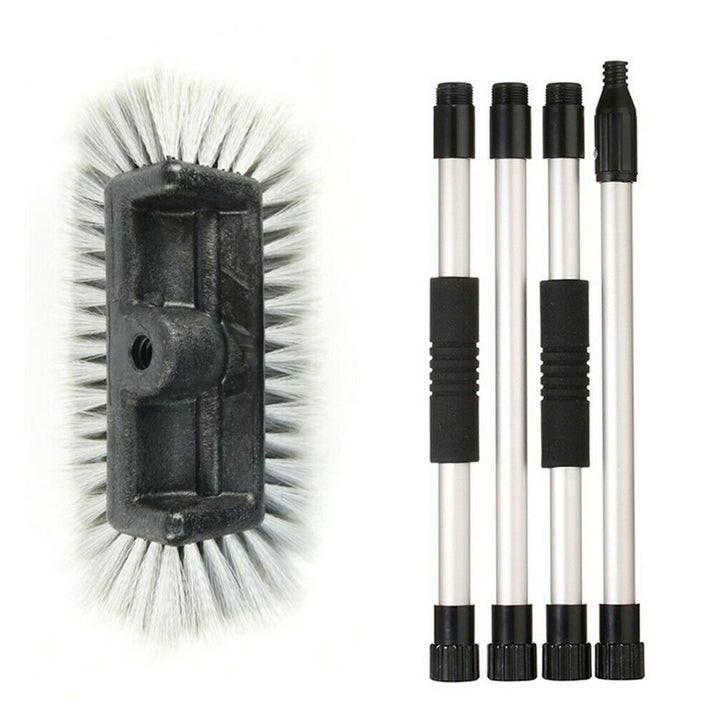 12" Flow-Thru Brush Head w. Adjustable Pole & On/Off Switch (1.3'-5 ft. Extension) - CarCarez Auto Detailing Products and Car Wash Supplies