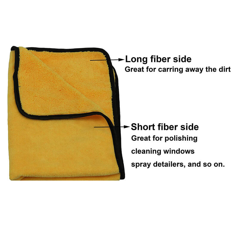 Long/Short Hair Microfiber Towel (16"x16", 380GSM, Pack of 24) - CarCarez Auto Detailing Products and Car Wash Supplies