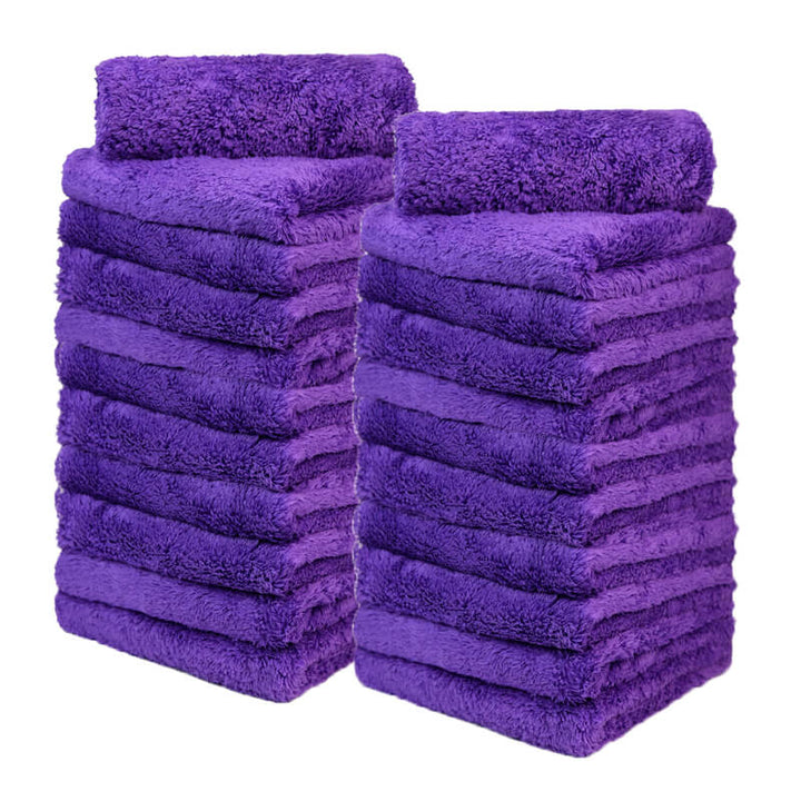 24 Pcs Edgeless Coral Fleece Microfiber Towel (16"x16", 450GSM, ) - CarCarez Auto Detailing Products and Car Wash Supplies
