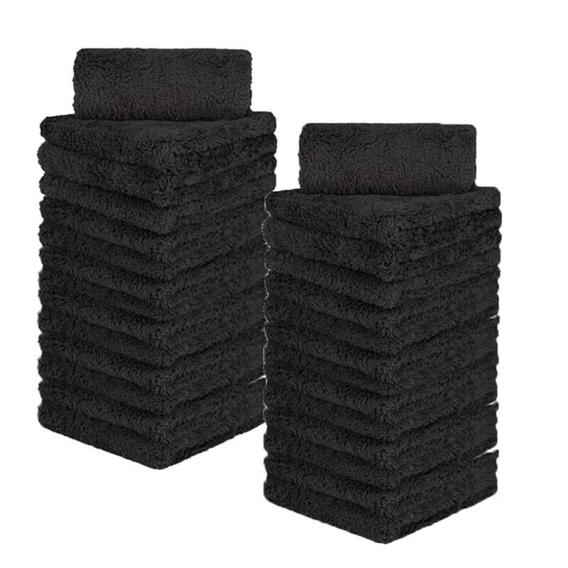 24 Pcs Edgeless Coral Fleece Microfiber Towel (16"x16", 450GSM, ) - CarCarez Auto Detailing Products and Car Wash Supplies