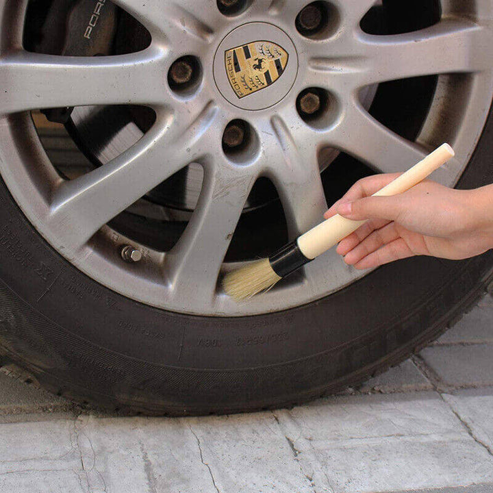 Boar Hair Detailing Brush w. Protective Rubber Ferrule (Pack of 2) - CarCarez Auto Detailing Products and Car Wash Supplies