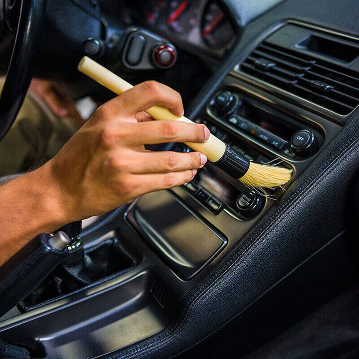 Boar Hair Detailing Brush w. Protective Rubber Ferrule (Pack of 2) - CarCarez Auto Detailing Products and Car Wash Supplies