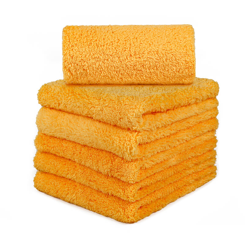 6 Pcs Edgeless Coral Fleece Microfiber Towel (16"x16", 450GSM, ) - CarCarez Auto Detailing Products and Car Wash Supplies