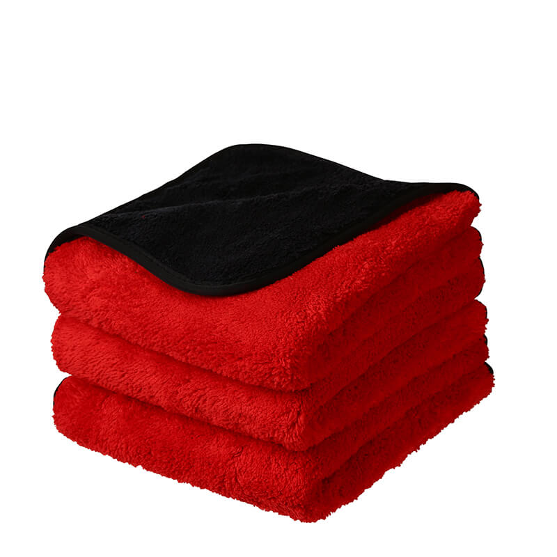 Royal Coral Fleece Microfiber Towel (16"x16", 880GSM), Pack of 12 - CarCarez Auto Detailing Products and Car Wash Supplies