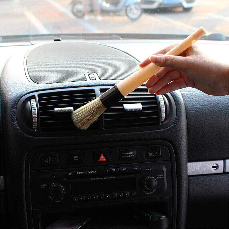 Boar Hair Detailing Brush w. Protective Rubber Ferrule (Pack of 2) - CarCarez Auto Detailing Products and Car Wash Supplies