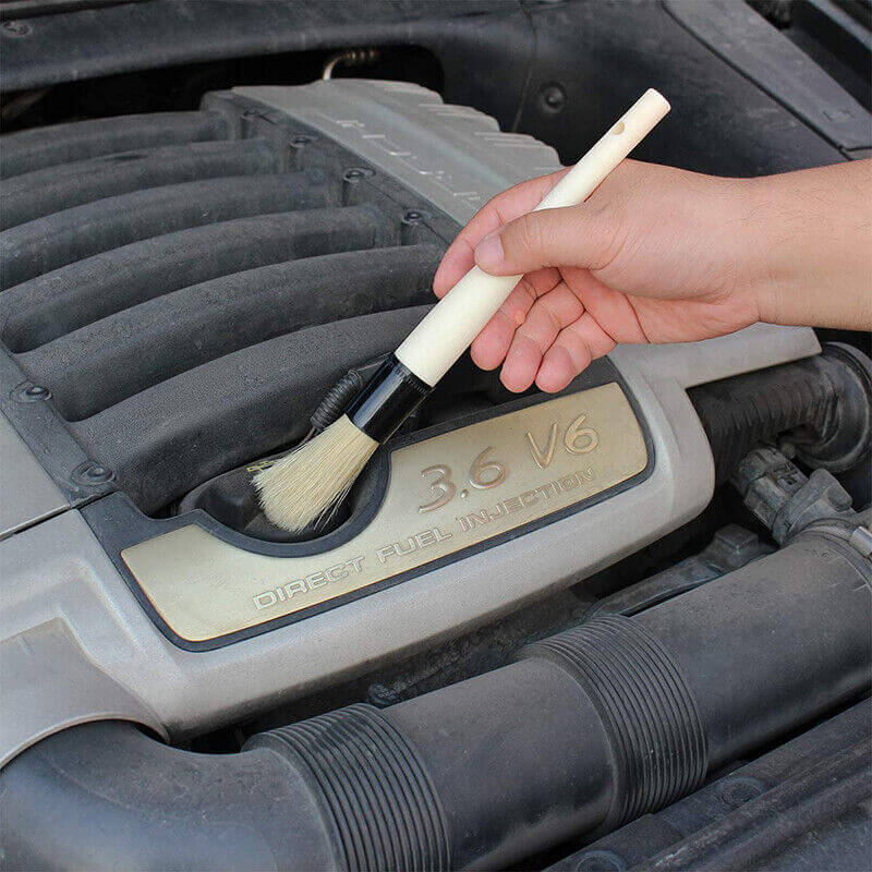 Boar Hair Detailing Brush w. Protective Rubber Ferrule (Pack of 2) - CarCarez Auto Detailing Products and Car Wash Supplies