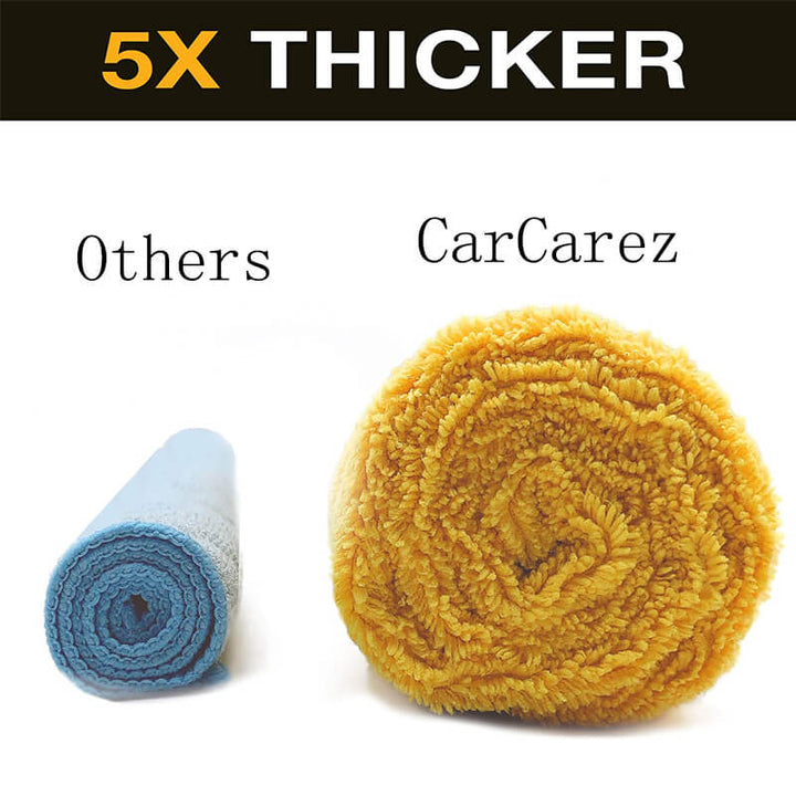 Long/Short Hair Microfiber Towel (16"x16", 380GSM, Pack of 24) - CarCarez Auto Detailing Products and Car Wash Supplies