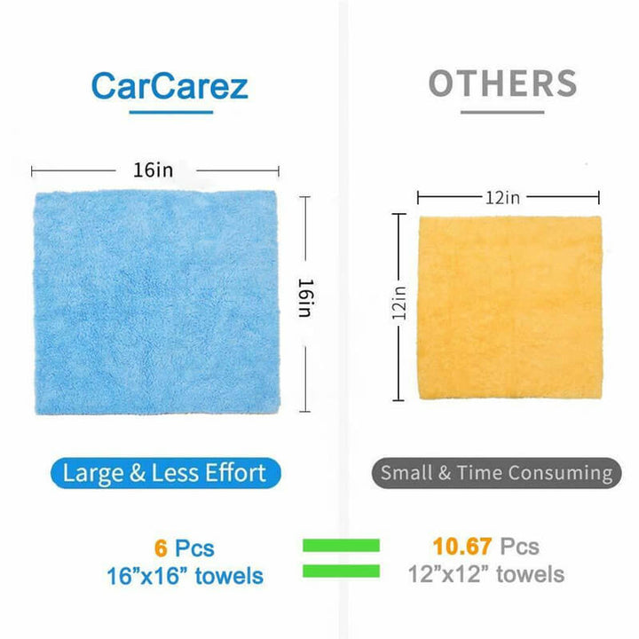 24 Pcs Edgeless Coral Fleece Microfiber Towel (16"x16", 450GSM, ) - CarCarez Auto Detailing Products and Car Wash Supplies