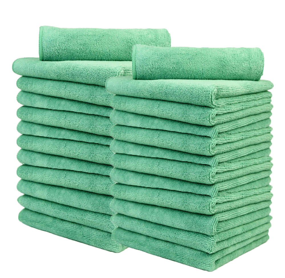 24 Pcs Wash & Dry Premium Microfiber Towel (16"x16", 380GSM) - CarCarez Auto Detailing Products and Car Wash Supplies