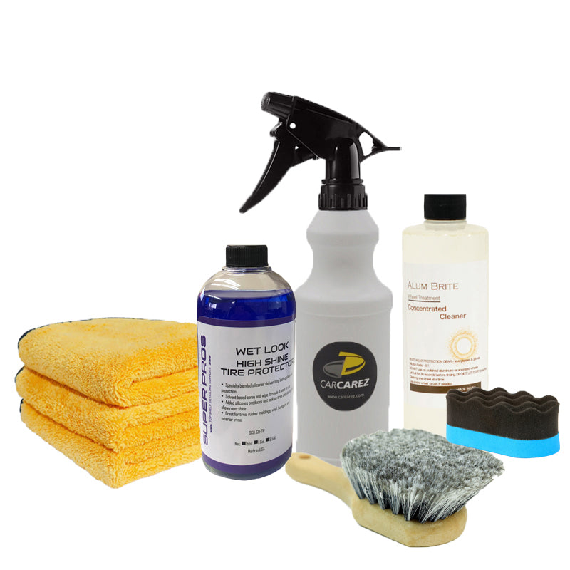Pro-Grade CarCarez Wheel, Rim & Tire Detailing Kit – 8 Items | 16 fl. oz - CarCarez Auto Detailing Products and Car Wash Supplies