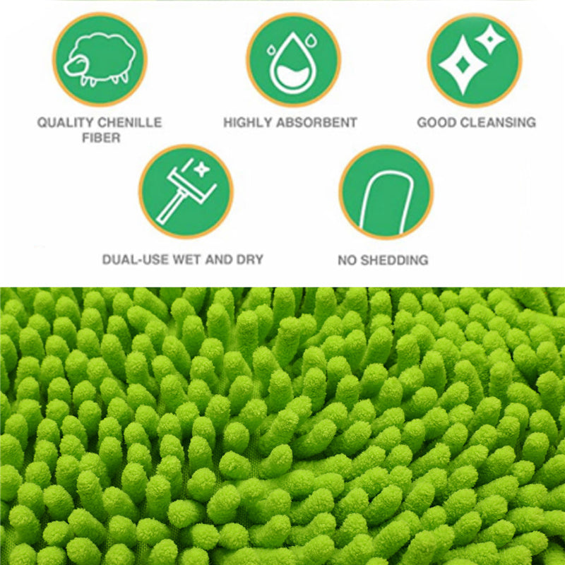 3-in-1 Chenille Wash Mop & Window Cleaner w. Removable Car Wash Mitt (3.75 ft.) - CarCarez Auto Detailing Products and Car Wash Supplies