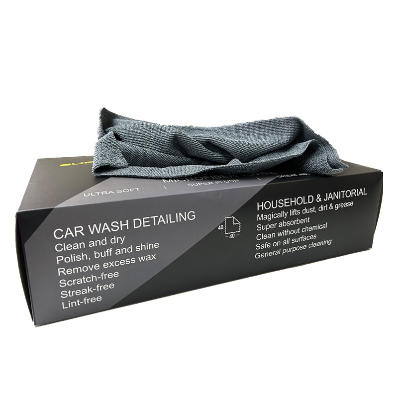 30pcs/box Microfiber Towels with Dispenser Box - CarCarez Auto Detailing Products and Car Wash Supplies