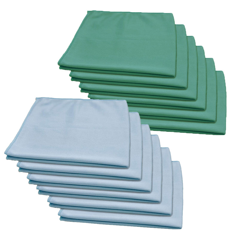 Glass & Mirror Microfiber Towel (16"x16", 290GSM, Pack of 6) - CarCarez Auto Detailing Products and Car Wash Supplies