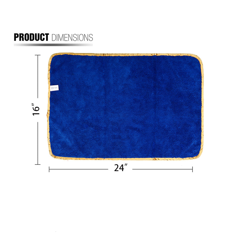Long/Short Hair Microfiber Towel (16"x24", 380GSM, Pack of 6) - CarCarez Auto Detailing Products and Car Wash Supplies