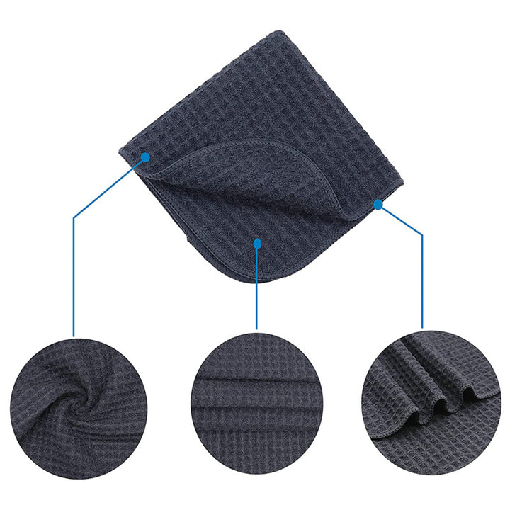 Waffle Weave Microfiber Towel (16"x16", 400GSM, Pack of 12) - CarCarez Auto Detailing Products and Car Wash Supplies