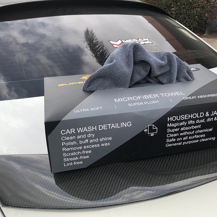 30pcs/box Microfiber Towels with Dispenser Box - CarCarez Auto Detailing Products and Car Wash Supplies