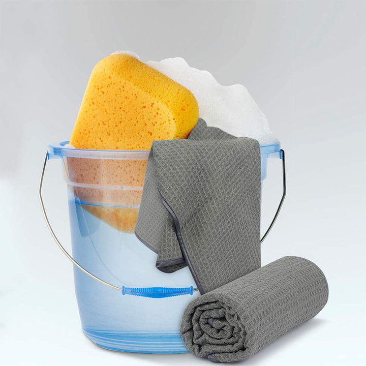 Waffle Weave Microfiber Towel (16"x24", 380GSM, Pack of 3) - CarCarez Auto Detailing Products and Car Wash Supplies