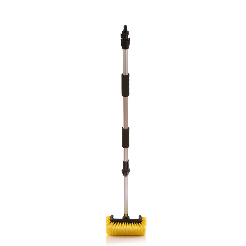 Car Wash 10" Brush Head with Extension Long Handle Flow-Thru Pole for Detailing Washing Vehicles, Boats, RVs, ATVs - CarCarez Professional Auto Detailing and Cleaning Products