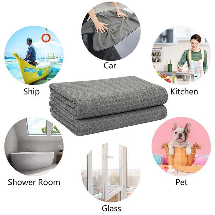 Waffle Weave Microfiber Towel (16"x24", 380GSM, Pack of 3) - CarCarez Auto Detailing Products and Car Wash Supplies