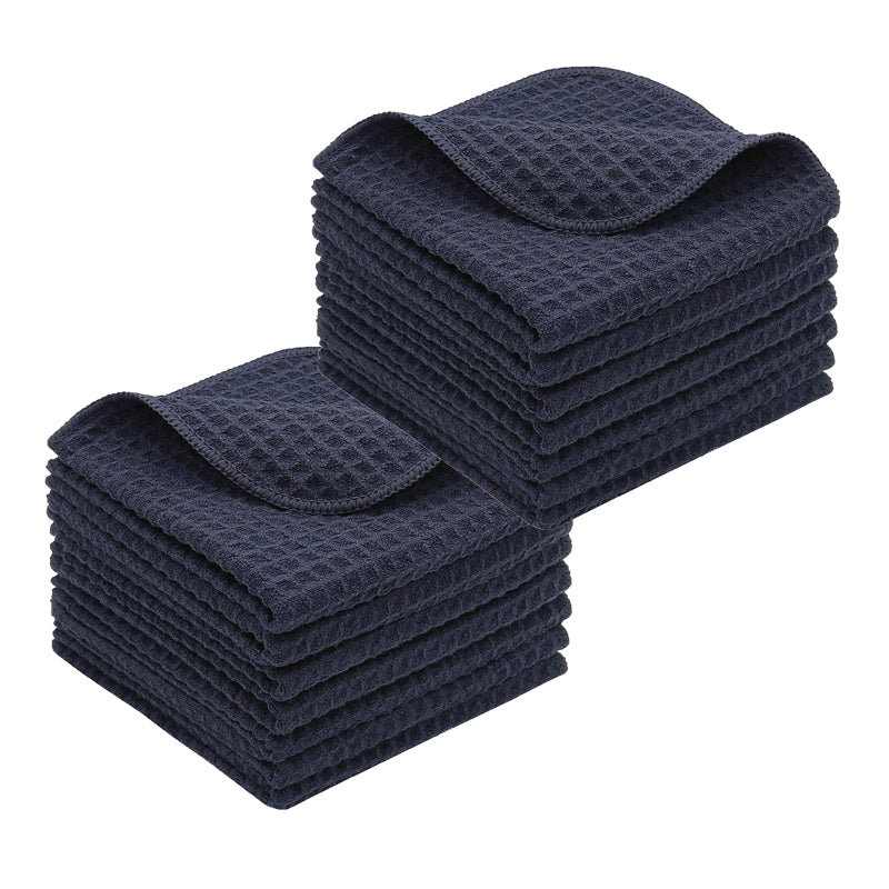 Blue or Red Waffle Weave Microfiber Towel (12 pack)