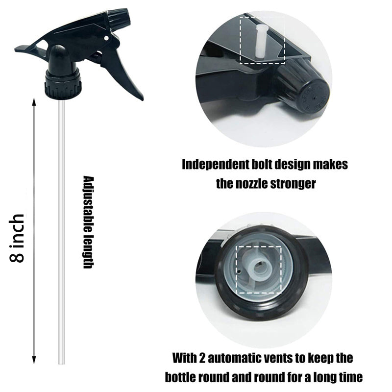 Premium Trigger Sprayer w. 8" Tube - 28/400 Thread (Pack of 6) - CarCarez Auto Detailing Products and Car Wash Supplies