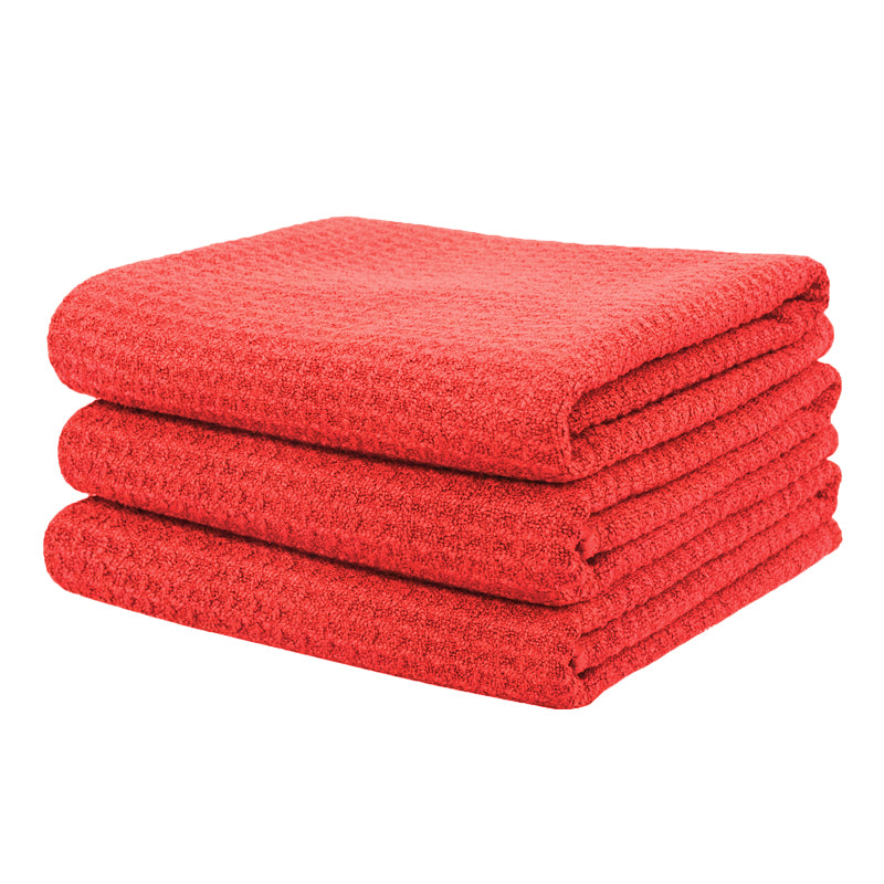 Waffle Weave Microfiber Towel (16"x24", 380GSM, Pack of 3) - CarCarez Auto Detailing Products and Car Wash Supplies