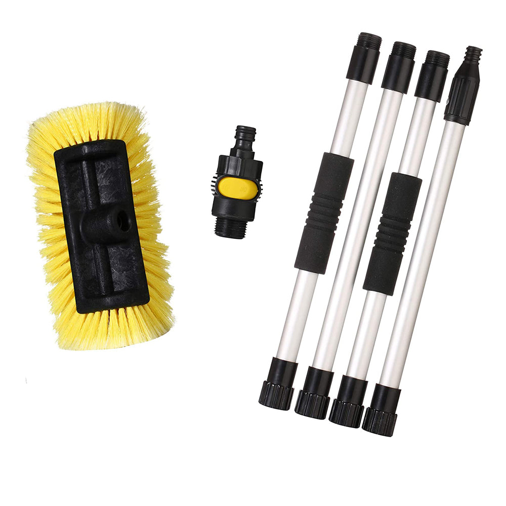 10"/12" Flow-Thru Brush Head w. Adjustable Pole & On/Off Switch (1.3'-5 ft. Extension) - CarCarez Auto Detailing Products and Car Wash Supplies