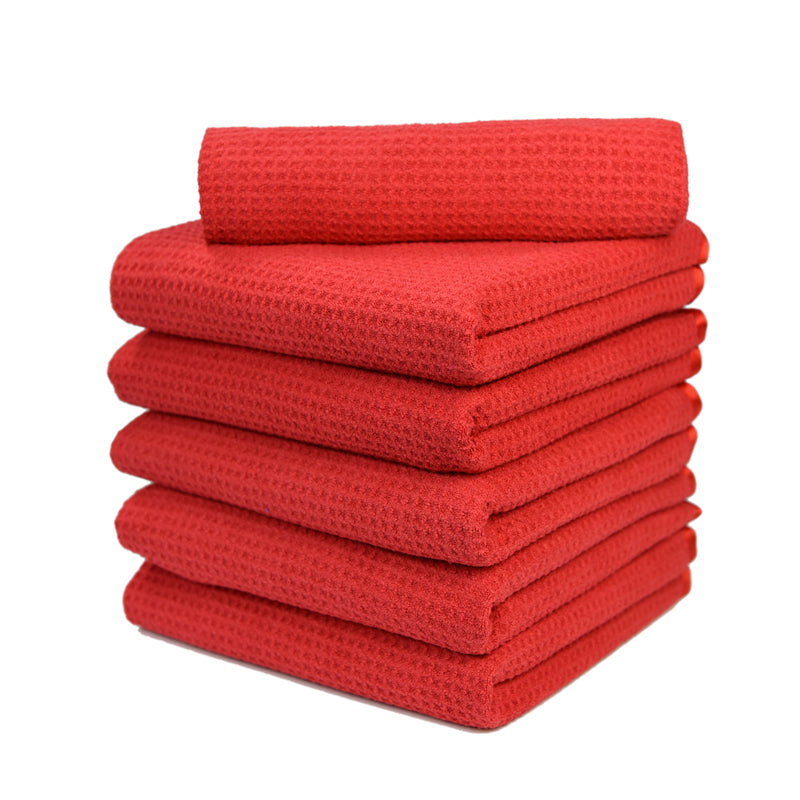 Waffle Weave Microfiber Towel (16"x24", 380GSM, Pack of 3) - CarCarez Professional Auto Detailing and Cleaning Products