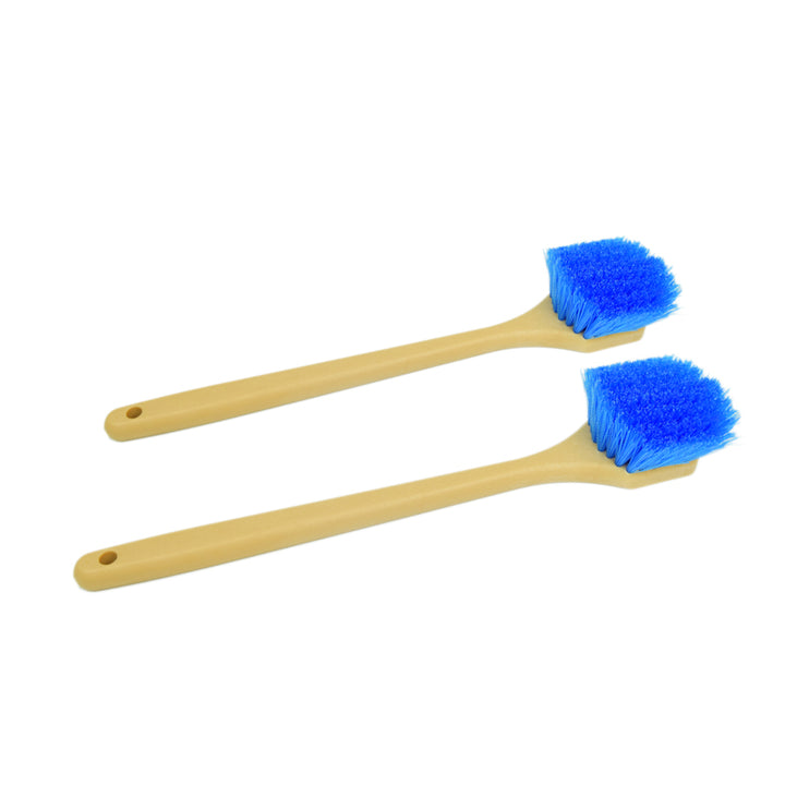 Long Handle Feathered Bristle Scrub Brush - CarCarez Professional Auto Detailing and Cleaning Products