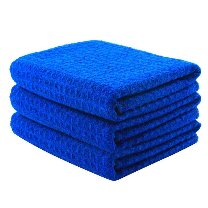 Waffle Weave Microfiber Towel (16"x24", 380GSM, Pack of 3) - CarCarez Auto Detailing Products and Car Wash Supplies