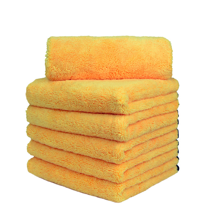 Long/Short Hair Microfiber Towel (16"x24", 380GSM, Pack of 6) - CarCarez Auto Detailing Products and Car Wash Supplies