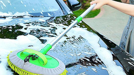 Master the Art of Effortless Car Washing with CarCarez: 2-in-1 Telescopic Chenille Car Wash Mop with Removable Wash Mitt