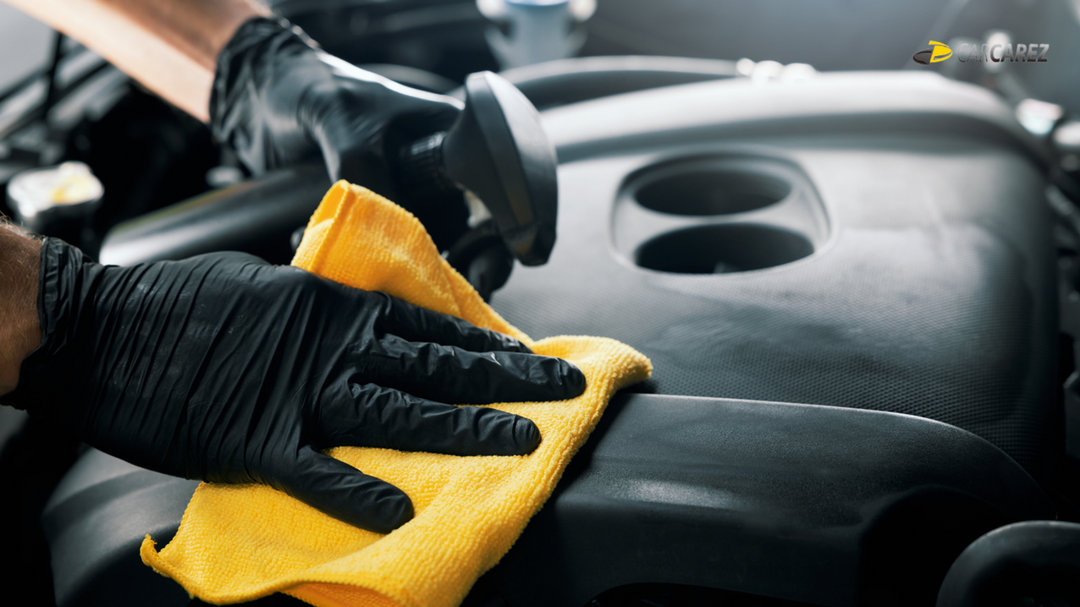 A person cleaning car seat handle with carcarez microfiber wash pads product