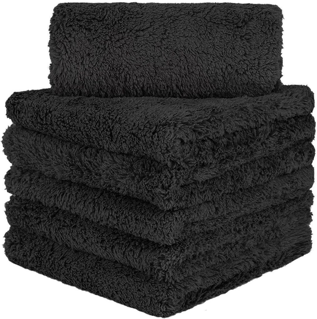6 Pcs Edgeless Coral Fleece Microfiber Towel (16"x16", 450GSM, ) - CarCarez Auto Detailing Products and Car Wash Supplies