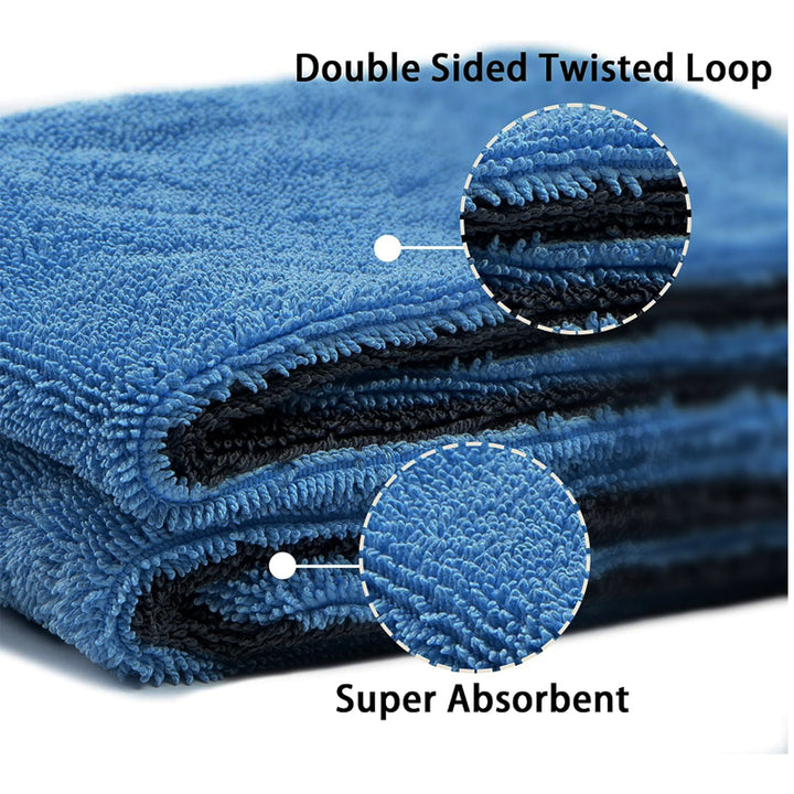 Twisted Loop Microfiber Drying Towel, 1200 GSM, 16"x24"