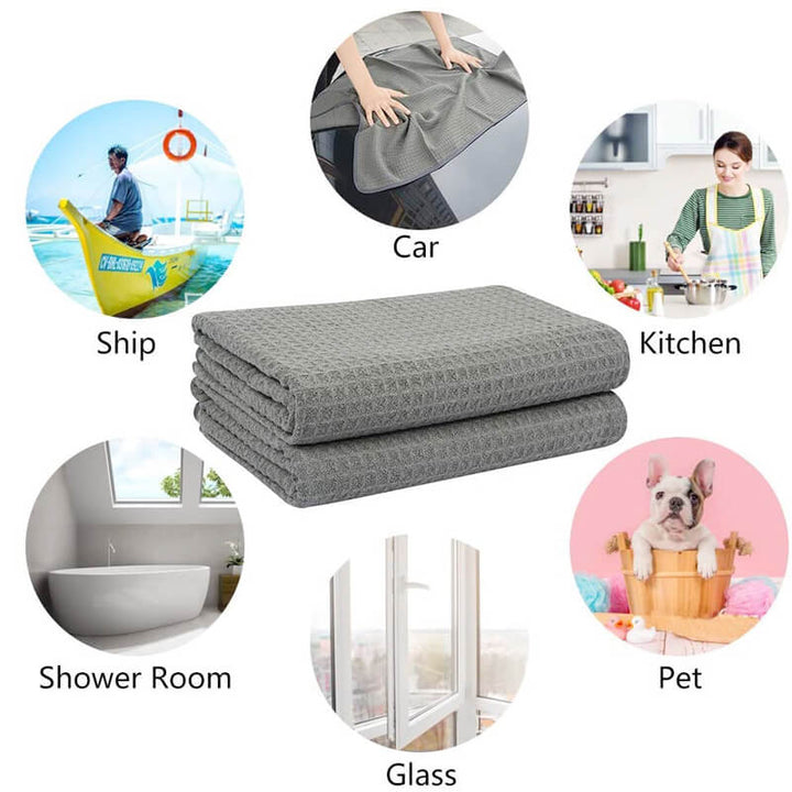 Waffle Weave Microfiber Towel (16"x24", 380GSM, Pack of 120) - CarCarez Auto Detailing Products and Car Wash Supplies