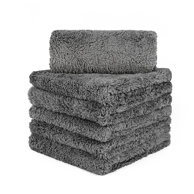 6 Pcs Edgeless Coral Fleece Microfiber Towel (16"x16", 450GSM, ) - CarCarez Auto Detailing Products and Car Wash Supplies