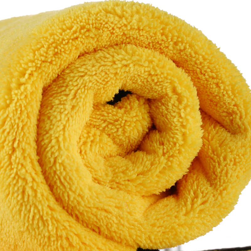ImportWorx Double Sided Yellow/Gray Coral Fleece Microfiber Towels 16