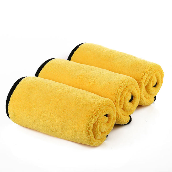 Double Coral Fleece Microfiber Towel (16"x12", 800GSM, Pack of 24) - CarCarez Auto Detailing Products and Car Wash Supplies