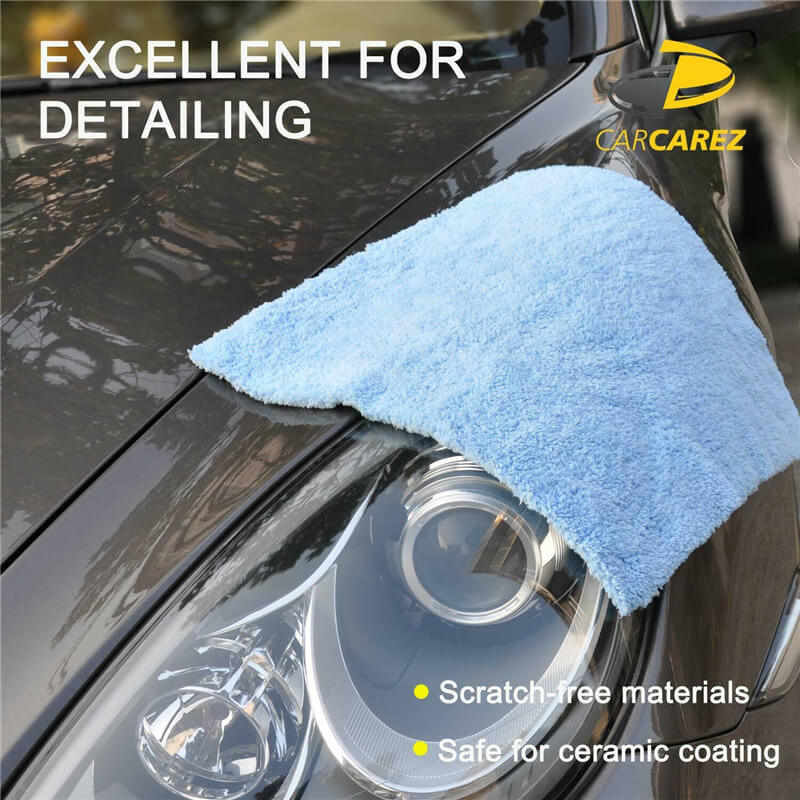 24 Pcs Edgeless Coral Fleece Microfiber Towel (16"x16", 450GSM, ) - CarCarez Auto Detailing Products and Car Wash Supplies