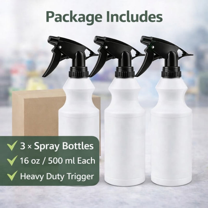 Heavy Duty Trigger Sprayer w. 16oz Bottle( Pack of 3)