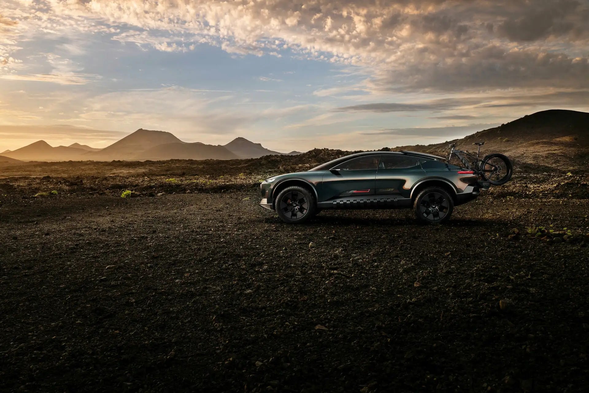 An off road 4x4 car standing on desert 