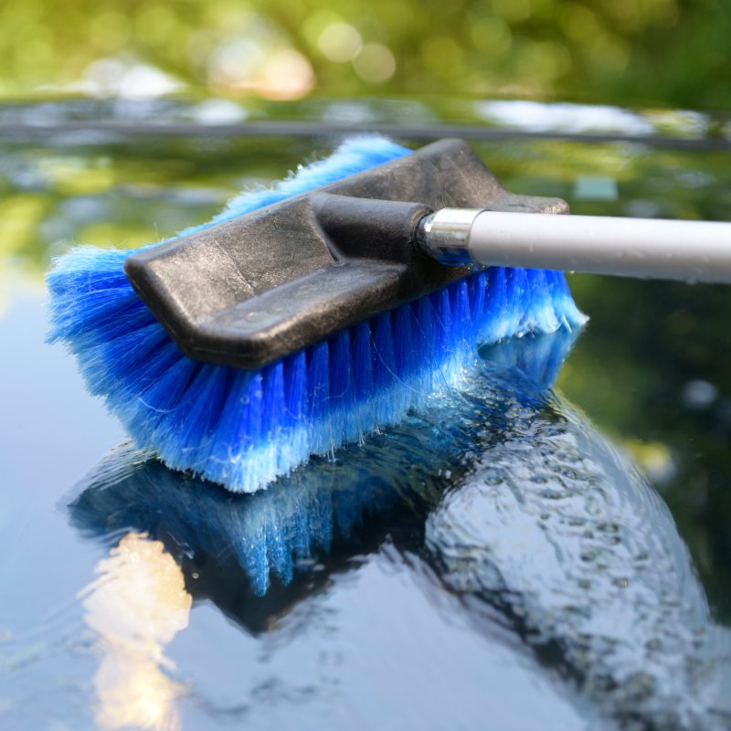 13" Wide-Angle Feathered Flow-Thru Brush Head - CarCarez Auto Detailing Products and Car Wash Supplies