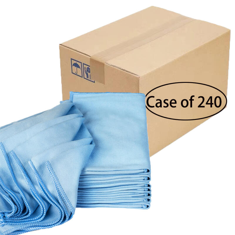Glass & Mirror Microfiber Towel (16"x16",  Pack of 240) - CarCarez Auto Detailing Products and Car Wash Supplies