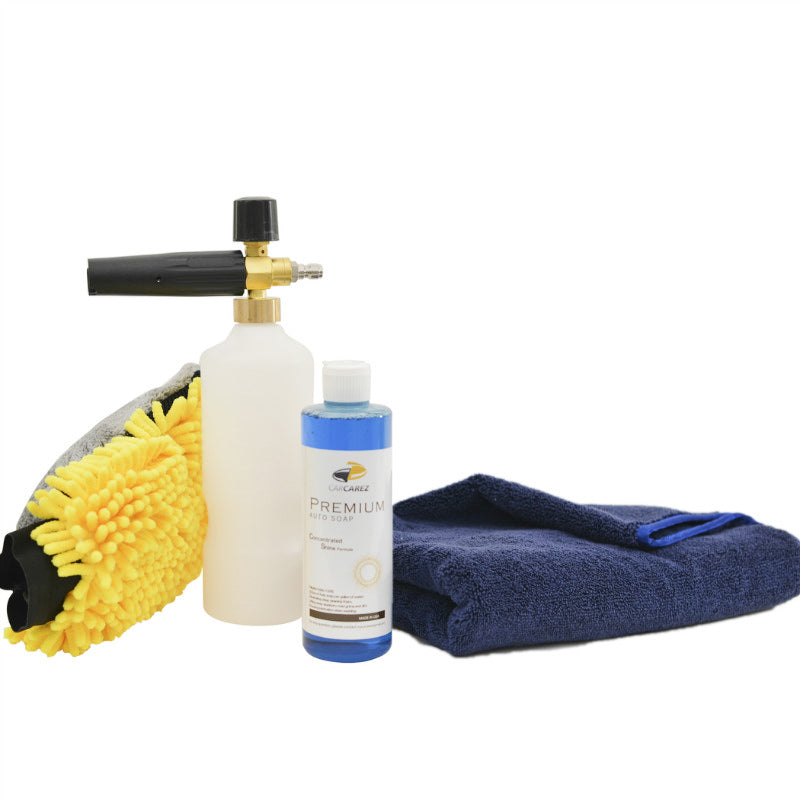 Sudz Budz Premium Car Wash Kit 8pcs | Washing and Detailing Mitts, Microfiber Towels Set, Wheel Cleaning Brush, Detailing Brushes. Professional