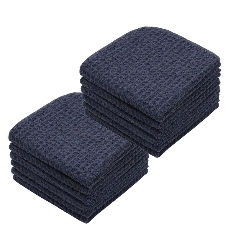 Waffle Weave Microfiber Towel (16x16, 400GSM, Pack of 12)