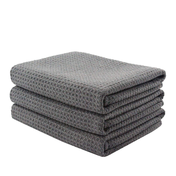 Waffle Weave Microfiber Towel (16"x24", 380GSM, Pack of 3) - CarCarez Auto Detailing Products and Car Wash Supplies