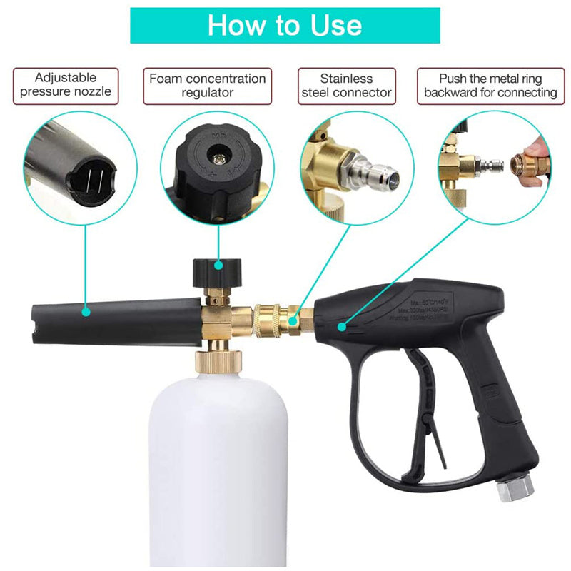 BEARFORCE Pressure Washer Foam Cannon Snow Foam Lance & Extension Wand with  1/4” for sale online